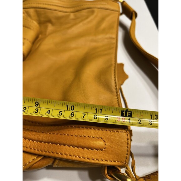 Coldwater Creek Buttery Soft Leather Harvest Gold Yellow Hobo Shoulder Bag Purse - Picture 8 of 16